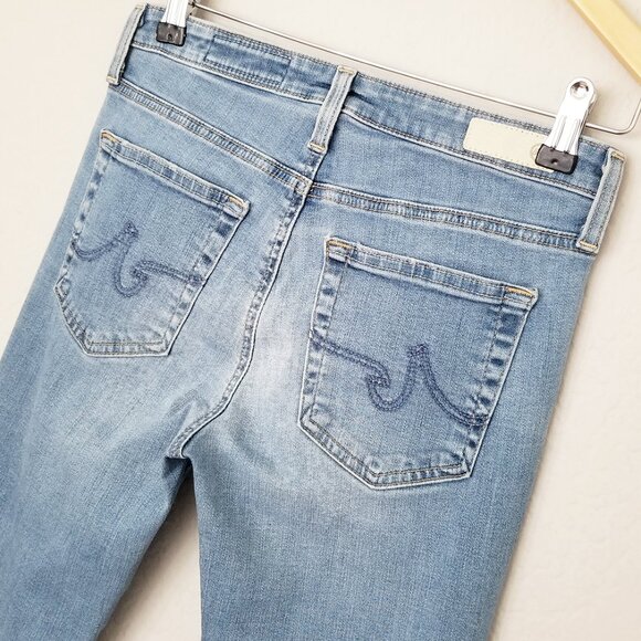 AG Adriano Goldschmied Jodi Crop High Rise Slim Flared Jeans 26 Distressed $245 - Picture 11 of 16